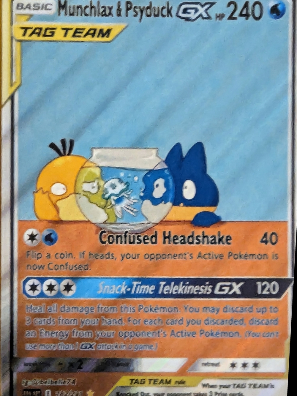 Custom Munchlax & Psyduck GX Tag Team Fan Art Card